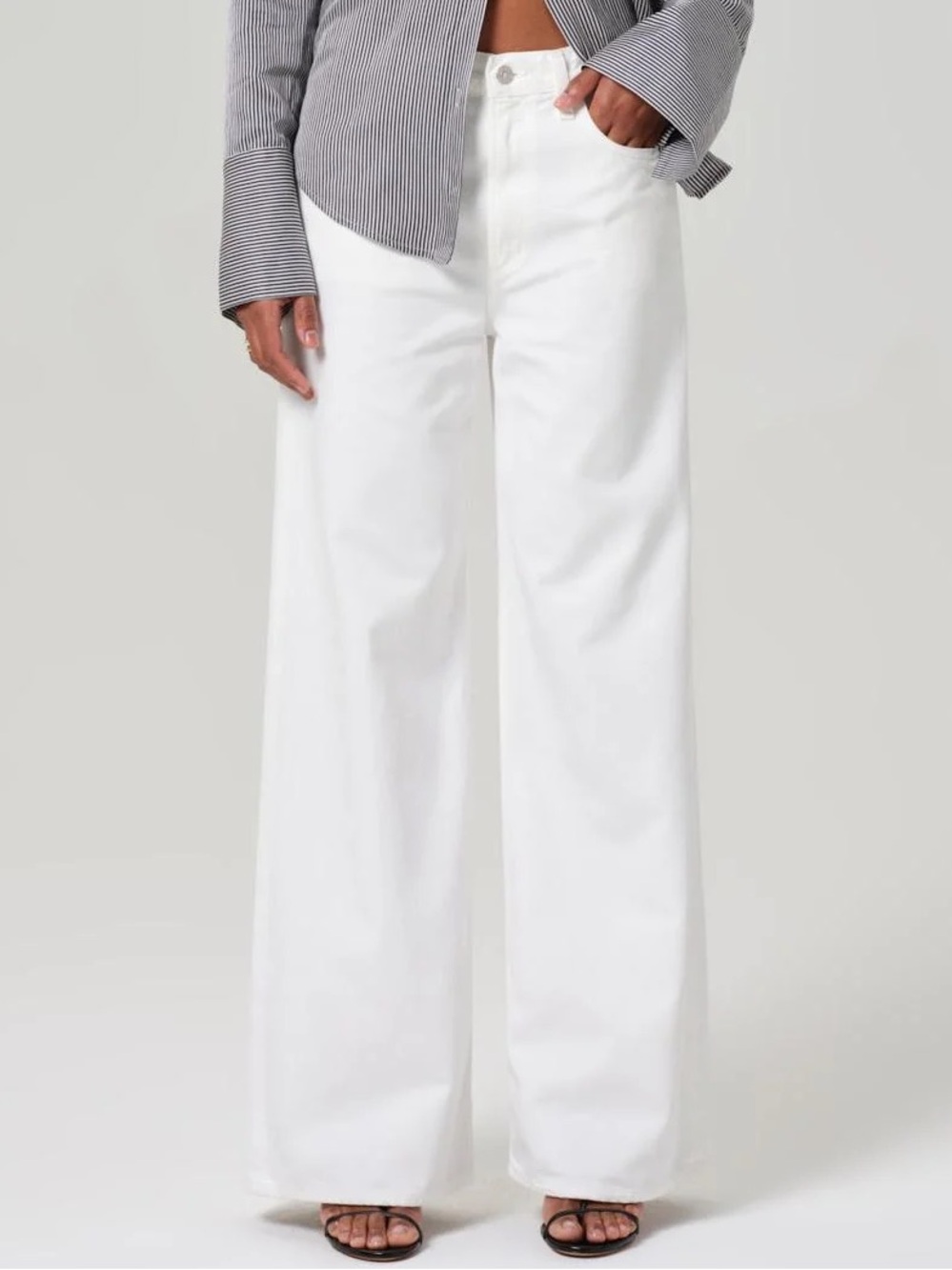 CITIZENS OF HUMANITY Paloma Wide Leg Baggy Jeans in Soft White 31 NEW NWT